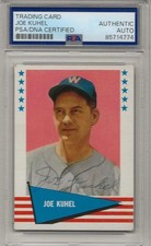 ~JOE KUHEL (D. ’84) 1961 Fleer #119 SIGNED AUTOGRAPHED Senators PSA/DNA~