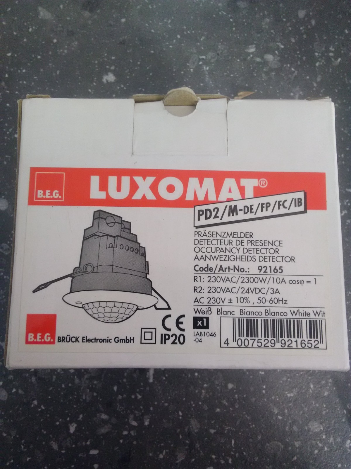 Détecteur de présence PD2-M-2C-FP BEG-Luxomat à 2 canaux encastrable