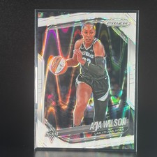 2025 WNBA Panini Prizm A'ja Wilson White Seismic Wave Prizm Las Vegas