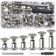 110Sets Chicago Screws Leather Rivets Assorted Screw Rivets Chicago Binding S...