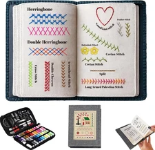 Embroidery Stitch Book, Portable Sewing & Hand Embroidery Kit, Cross Stitch Kits