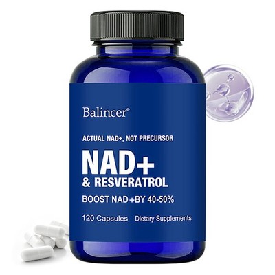 Anti Aging Energy Focus Nicotinamide Riboside Resveratrol Supplement 120 CT US