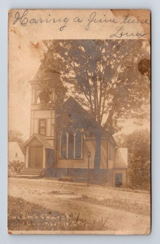 CT - COLLINSVILLE CONNECTICUT 1906 RPPC Postkarte SCHWEDISCHE KIRCHE