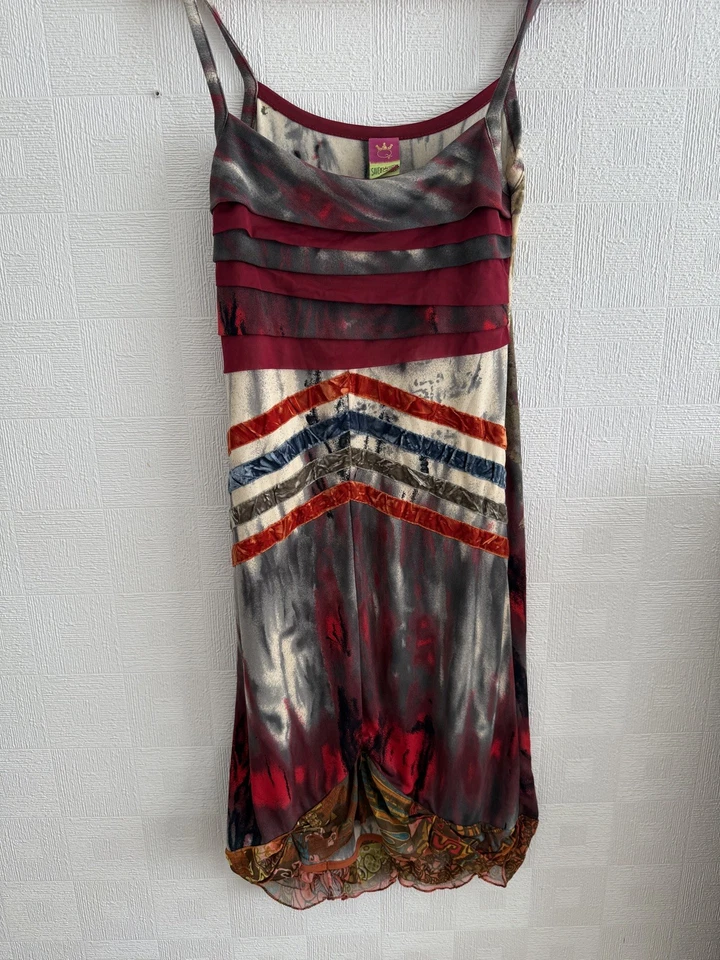 Vestido ajustado sin mangas abstracto multicolor SAVE THE QUEEN para mujer talla L de colección Foto 2 de 4