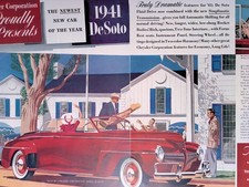 1940 Chrysler 1941 De Soto Vintage Color Print Ad LIFE Oct 7 two pages