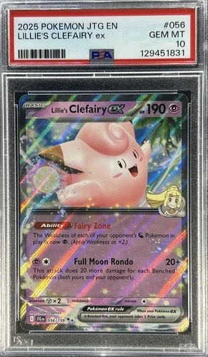 2025 Pokemon Journey Together  **  LILLIE'S CLEFAIRY EX   **  #056 💎PSA 10 💎