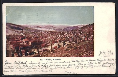Victor, CO, General View from atop a hill, Ansichtskarte 1906 