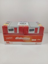 50 Pack - STAPLES 3.5" 1.44MB IBM Format Floppy Disks Diskette - SEALED NEW