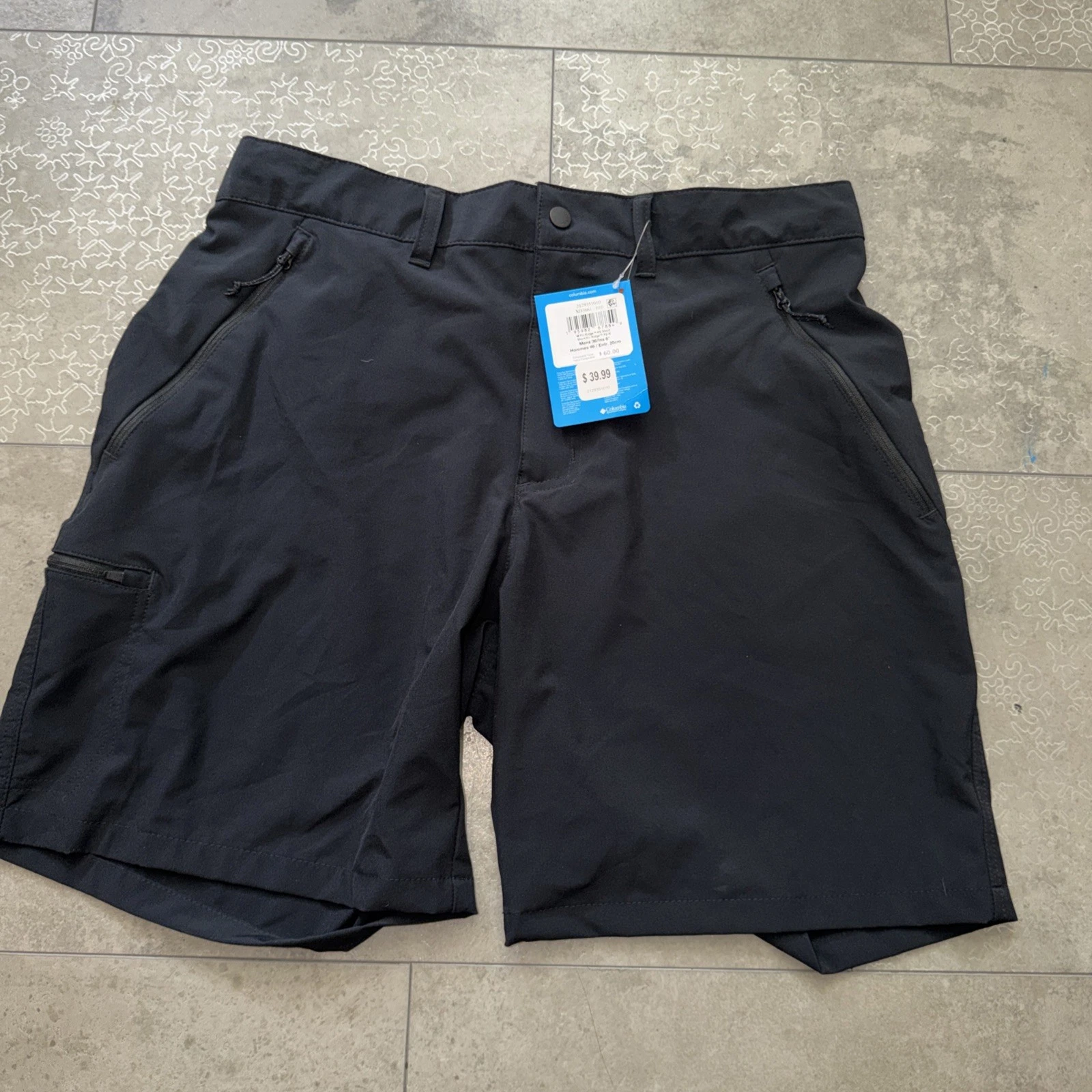 Columbia Mens Black Cargo Shorts Size 36 Omni-Shade Outdoors Hommes 46