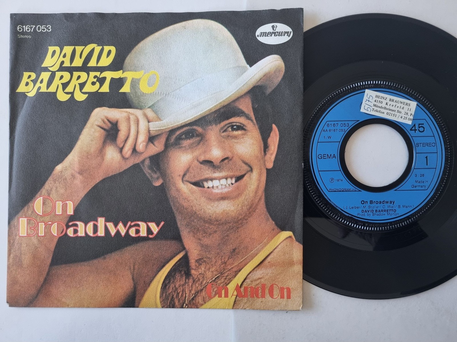 David Barretto - On Broadway 7'' Vinyl Germany