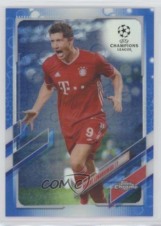 2020-21 Topps Chrome UCL Blue Bubbles Refractor Robert Lewandowski #50 0t30