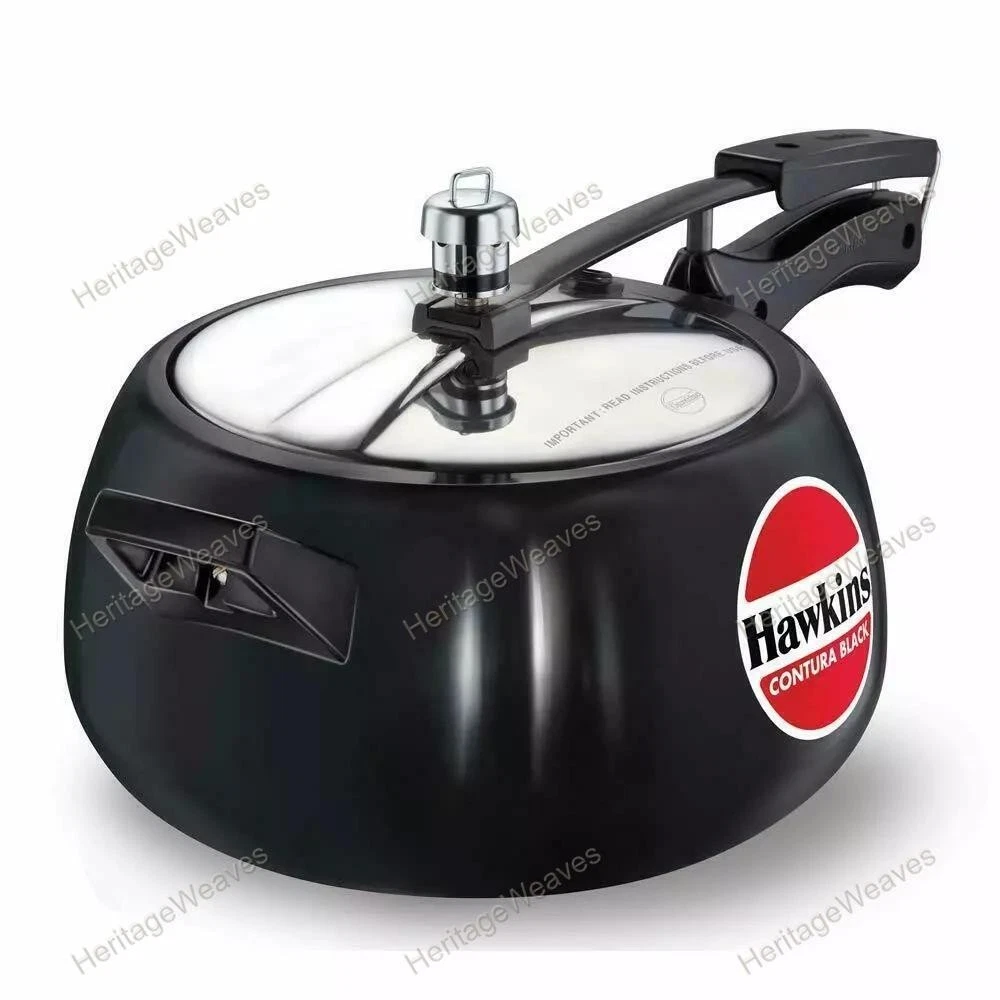 Hawkins Pressure Cooker 5 Liters Contura Hard Anodised Aluminium Black