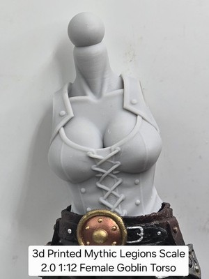 3d Printed  2.0 Scale For Mythic Legions 1/12 figure - FEMALE GOBLIN Torso