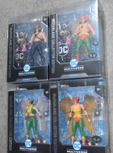 NEW McFarlane DC Multiverse HAWKMAN Hawkgirl set of 4 figures platinum