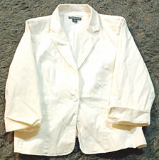Covington Womens Blazer Size Large white Button Front Vtg