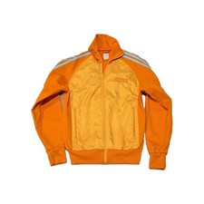 Adidas Originals Orange Track Jacket Womens Small Trefoil 3 Stripe
