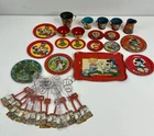 Vintage Ohio Art Tin Litho Tea Set Mix Lot