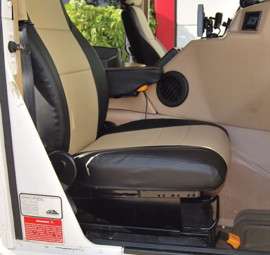HUMMER H1 1992-2006 IGGEE S. CUERO AJUSTE PERSONALIZADO 2 FUNDAS ASIENTO DELANTERO 13 COLORES Foto 3 de 4