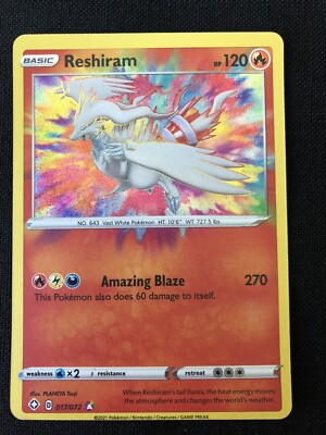reshiram pokemon card amazing rare V 24/195- Silver Tempest - Ultra [Water]2 Reshiram 017/072 Shining Fates Amazing