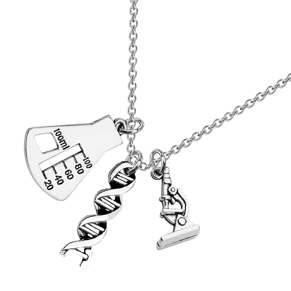 DNA Chemical Necklace Microscope Chain Teach Women's Science