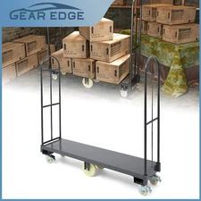 Narrow Aisle U-Boat Platform Cart  Thick Steel Deck Durable Wheels 2000 LB