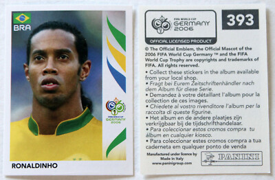 PANINI Soccer Sticker Card RONALDINHO Brasil # 393 World Cup
