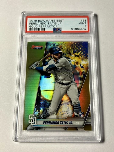 2019 Bowman's Best Gold 34/50 Refractor #58 Fernando Tatis Jr Rookie Card PSA 9