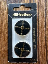 Dill Buttons # 555 23 MM 7/8 In 24k Gold