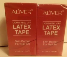 AL’IVER (2 PK)Liquid Peel Off Latex Tape Skin Barrier For Nail Art .5oz Exp 8/26