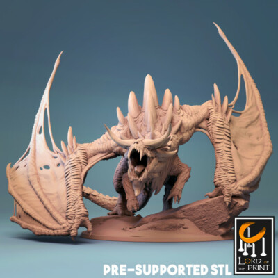 ELDER MAGMA DRAGON RED ZOMBIE DRAKE - D&D RPG War Gaming Proxy Lord of the Print