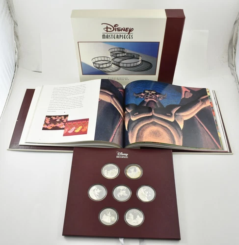 Disney Masterpieces Commemorative Master Proof Set 7 Art Rounds *5434
