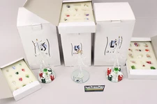 Lot of 3 LS Arts Crystal Christmas Trees with Removable Glass Ornaments NIB