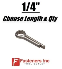 1/4" Diameter Cotter Pins Keys Split Plain Finish (All Sizes) 