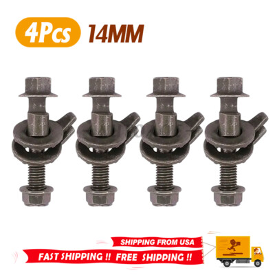 4PCS 14mm Adjustable Camber Bolt Kit Front Wheel Alignment Correction Camber Set