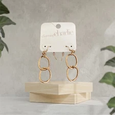 Charming Charlie Textured Gold Tone Drop/Dangle Earrings-NWT