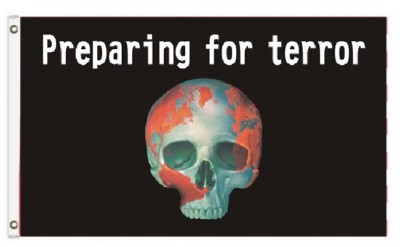 3x5 Pirate Preparing for Terror FLAG 5' x 3' Skull Skeleton Bones Halloween