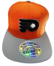 Zephyr Youth Philadelphia Flyers Pickoff Stretch Fit Cap- Orange/Gray, One Size
