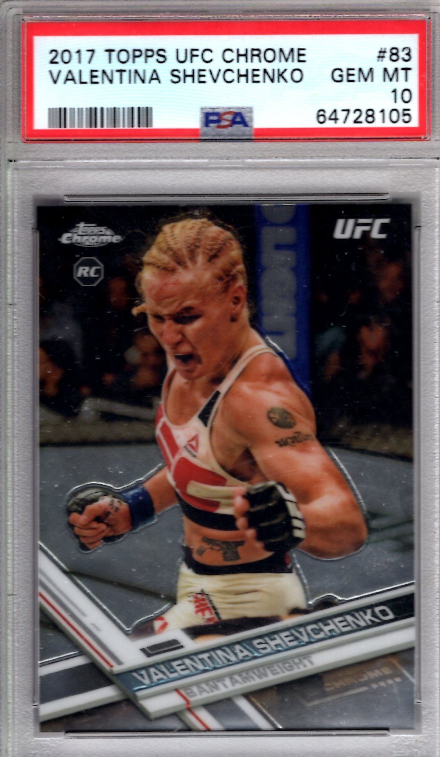 2017 Topps UFC Chrome VALENTINA SHEVCHENKO RC #83 Rookie PSA 10 GEM MINT