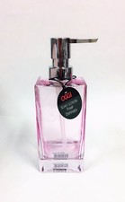 NEW OGGI CLEAR GLASS PINK TINT,SILVER PUMP SOAP,LOTION DISPENSER
