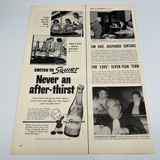 Squirt Soft Drink Soda 1953 Vintage Print Ad 5.5"x14" girls playing tennis