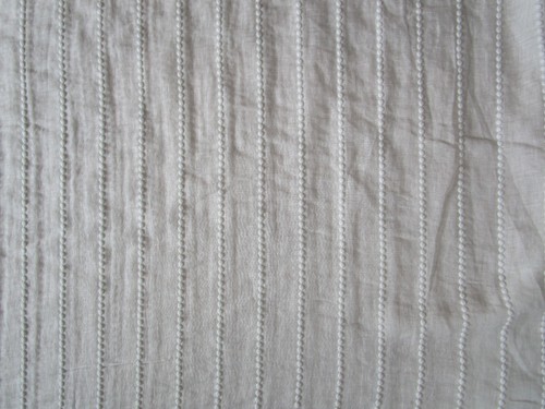 Stroheim Gallette White Linen sheer109" W dot stripe embroidery stripe 3.83yds