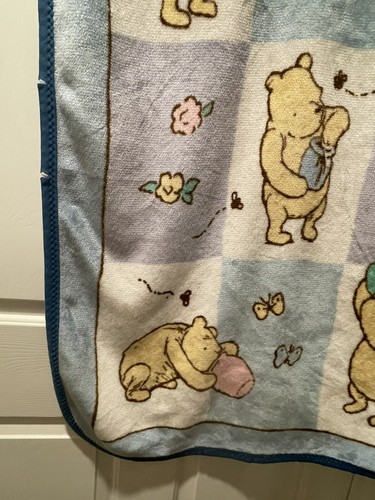 Vtg Disney Classic Winnie The Pooh Honeypot Baby Plush Blanket 30x42 Flawed Read - Picture 5 of 24