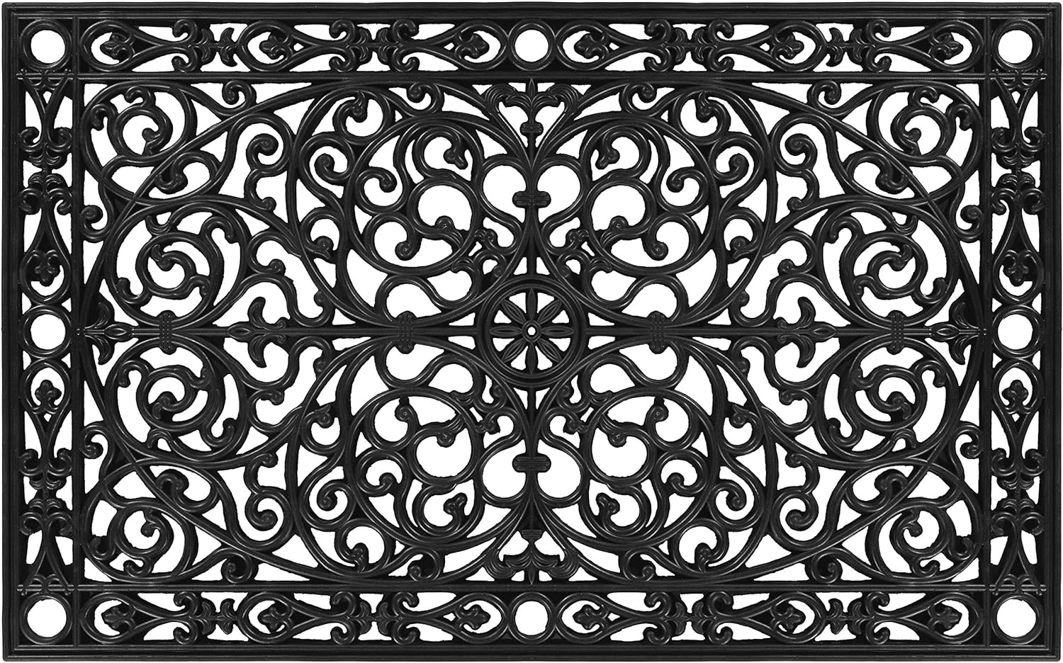 AZ900223048 Gatsby Black Rubber Doormat 30x48 Indoor Outdoor Durable Entry Mat