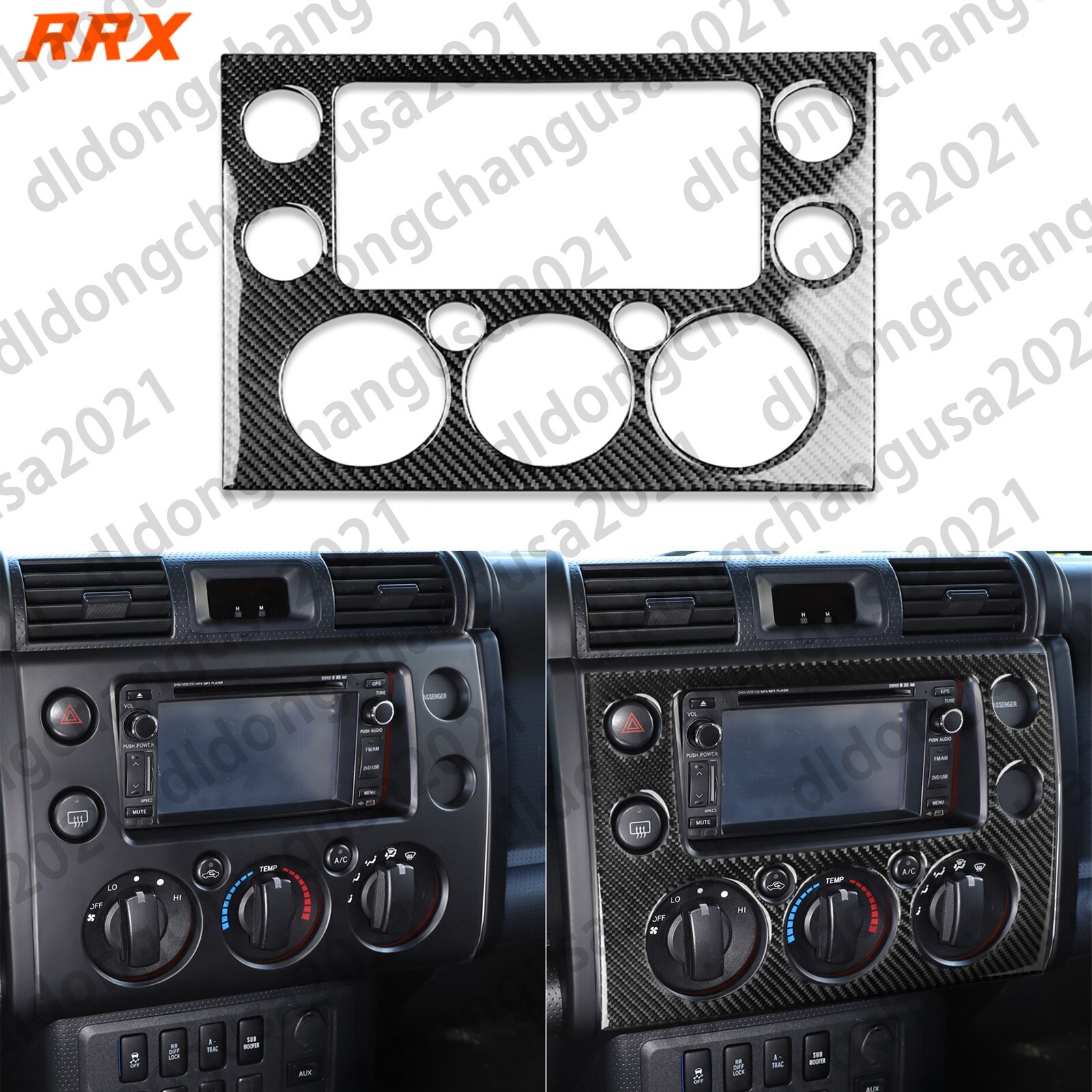 Real Carbon Fiber Console AC Climate Panel Cover For Toyota FJ Cruiser 2007-2021