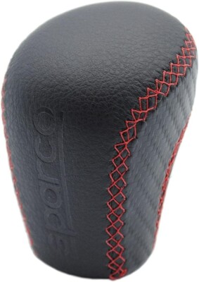 シフトノブ スパルコ Black Leather Red Stitch Shift Knob SPARCO-CORSA From JAPAN