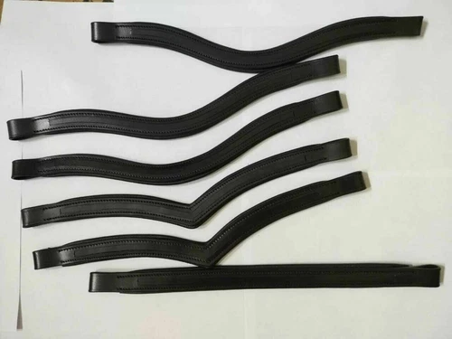 Browband Leather Bridle Brow-band Empty Channel With Softy Padding U,V, Straight