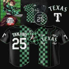 MLB Texas Ranger Demon Slayer Baseball Jersey 2025 Size XS-5XL