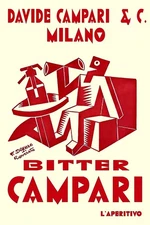 Poster poster poster advertising aperitif Bitter Campari Milan 50x70 cm.