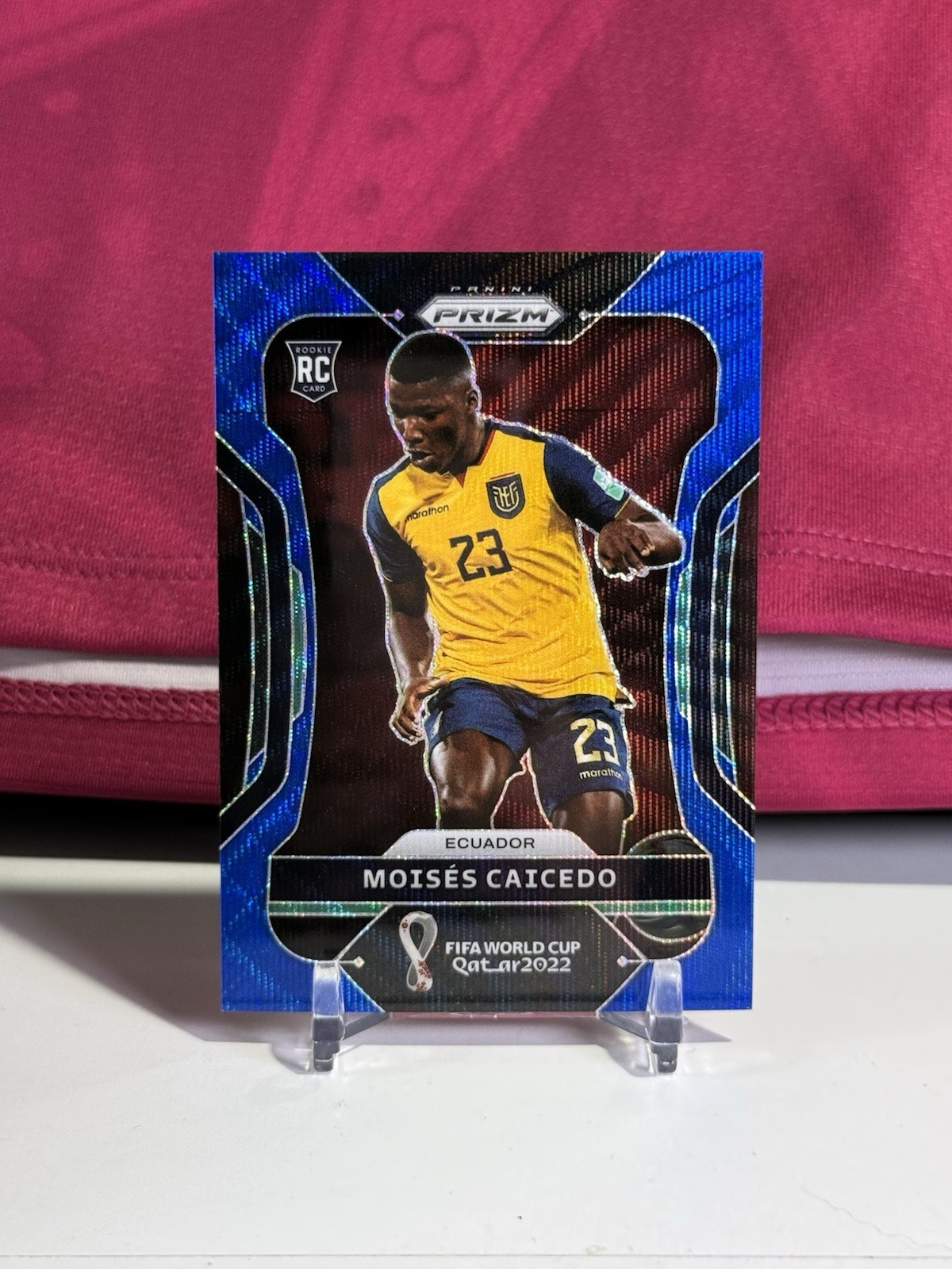 2022 Panini World Cup Moises Caicedo Blue Wave Prizm /199