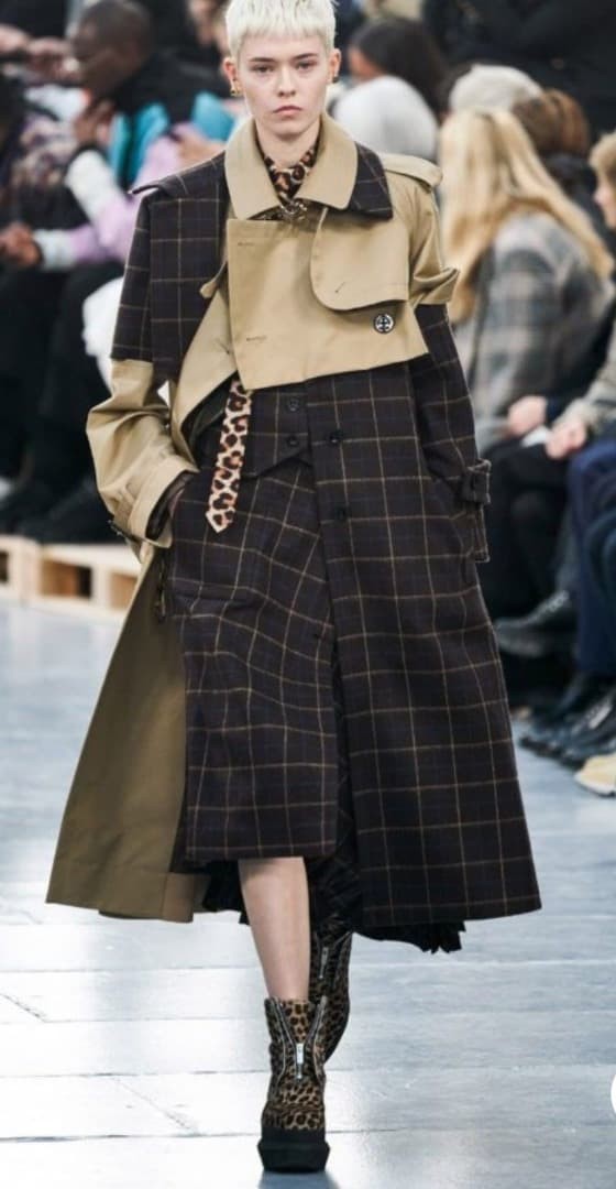Sacai Black Wool Cotton Panel Trench Coat S Unworn 2020FW Runway Style
